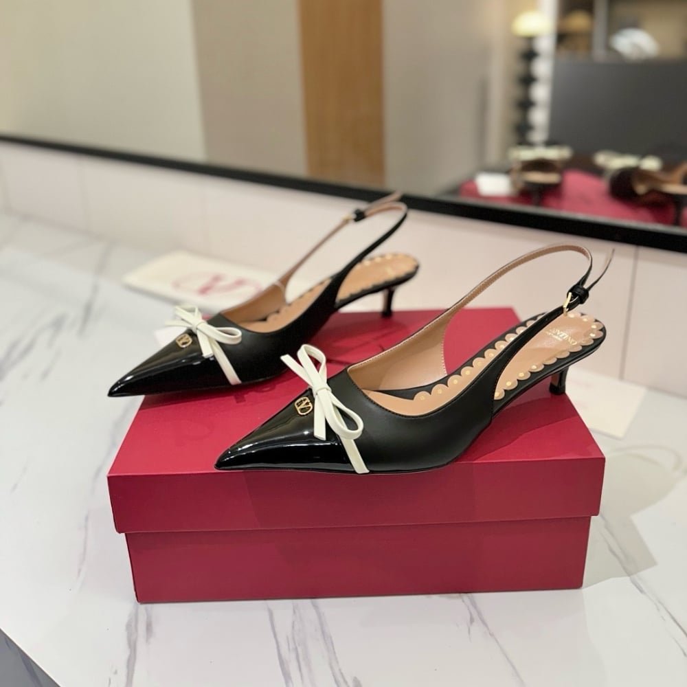 Va1e*ntin0 Bepointy Slingback Pumps Black 6W2S0Ll3Dal 790