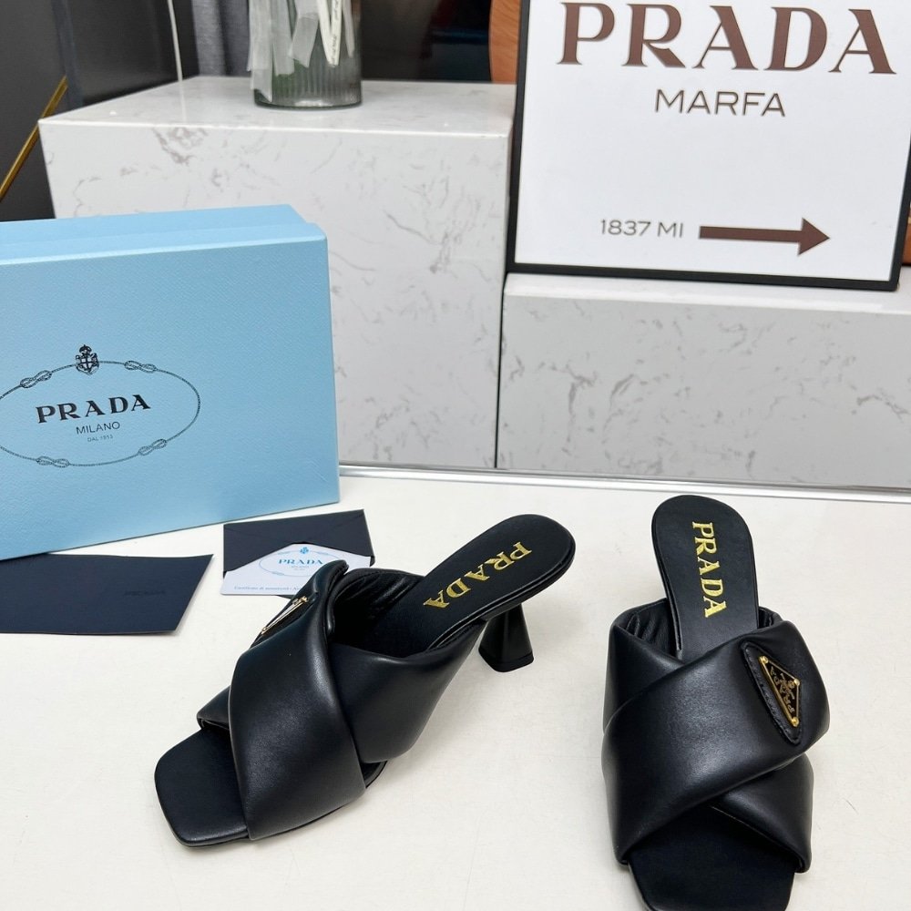 Pra*a Padded Nappa Sandals Black 1Xx754 2Dl8 F0002 F 065