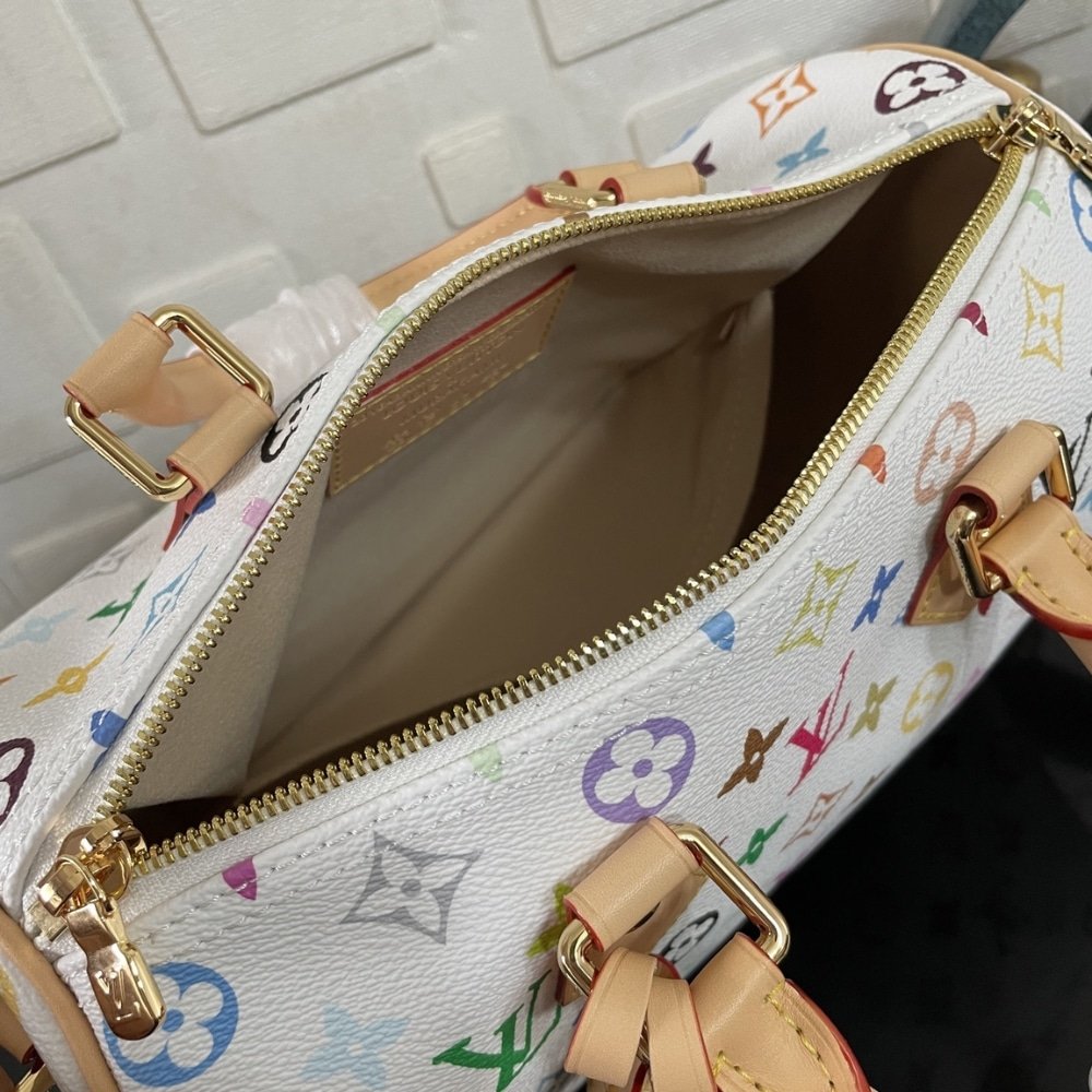 [S*per Vip 1:1] L0vis Vvtt0n X Murakami Speedy Bandoulière 25 Bag White 25Cm M13085
