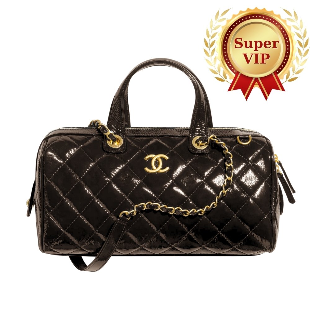 [S*per Vip 1:1] Ch**el Large Bowling Bag Dark Brown 31Cm As5579 B20674 94305
