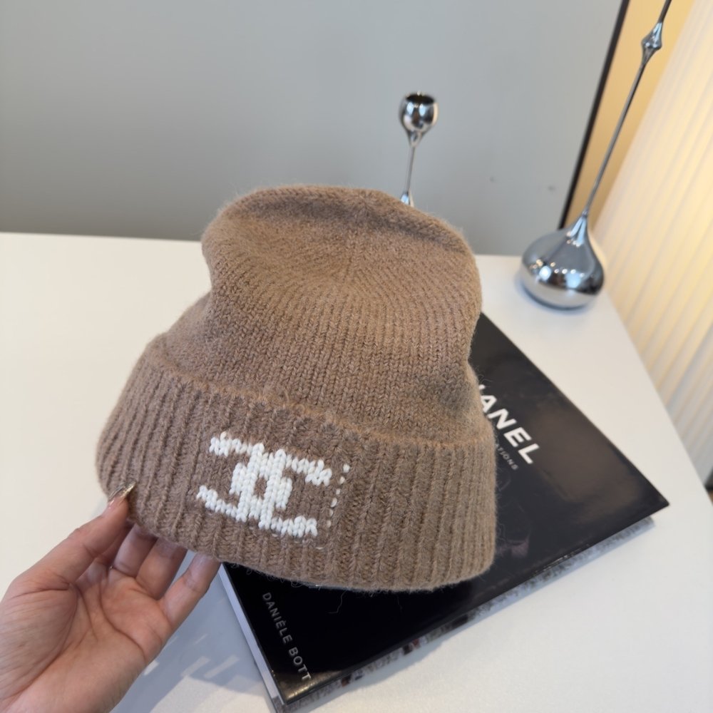 Ch**el Cc Knitted Beanie Brown