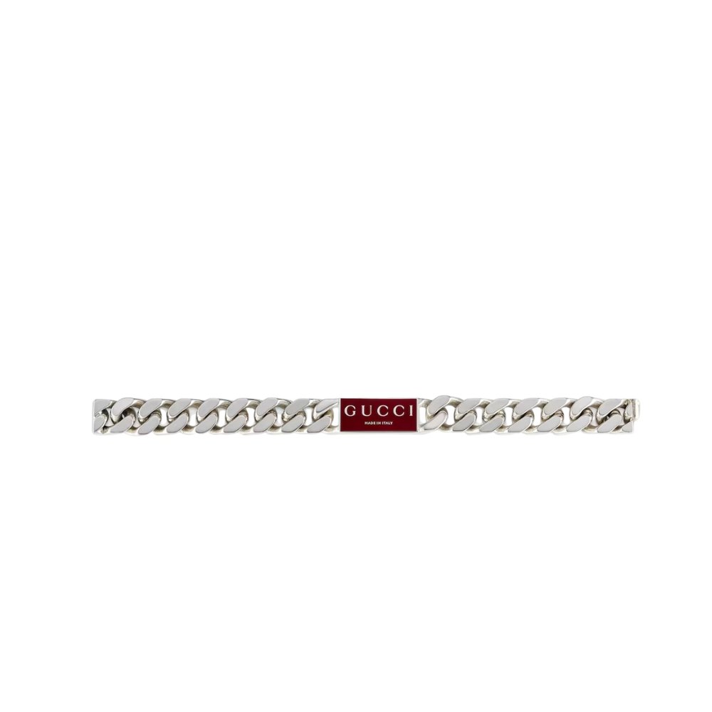 Gvc*1 Sterling Silver Logo Bracelet Red 814980 J8410 8166