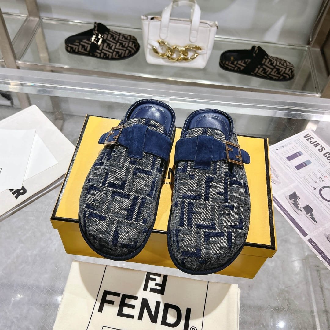 F**di Feel Ff Mules Denim Blue 8R8448Akzpf1Pz7