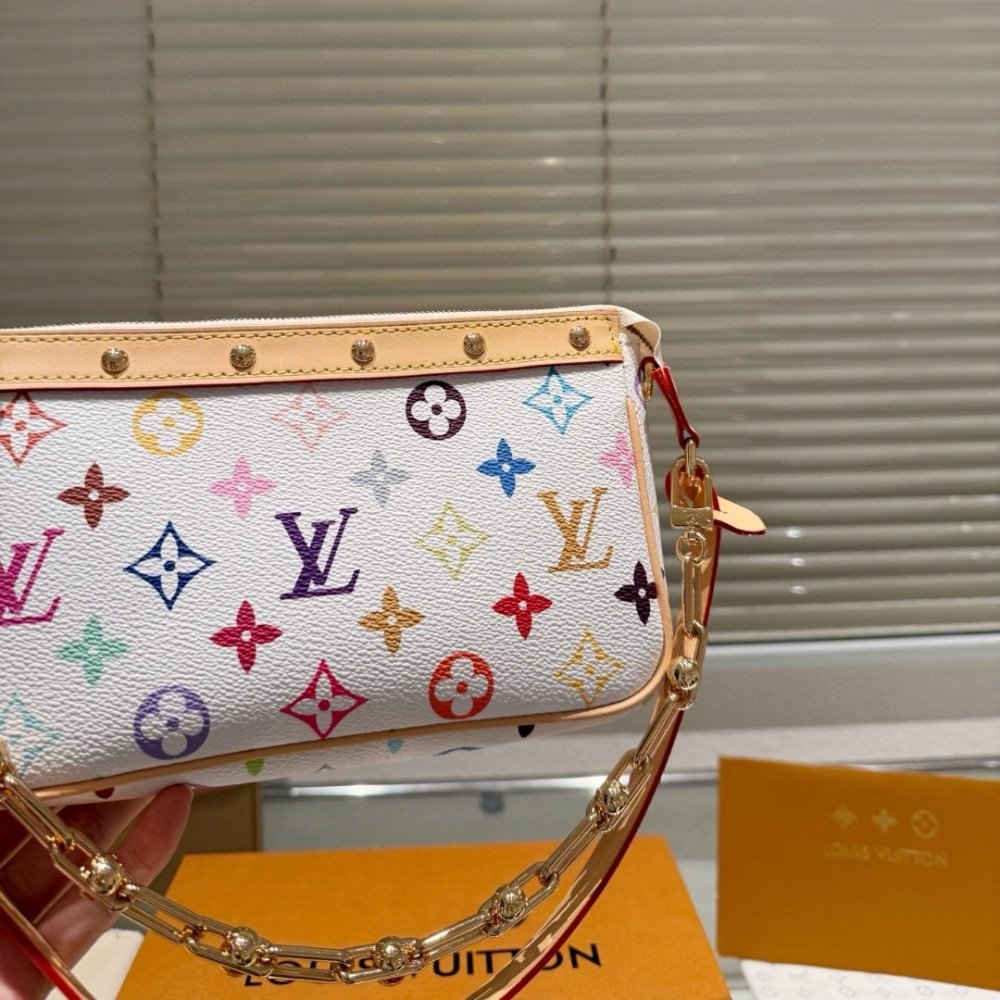 L0vis Vvtt0n X Takashi Murakami Pochette Accessories Multicolore Blanc 21Cm M13404