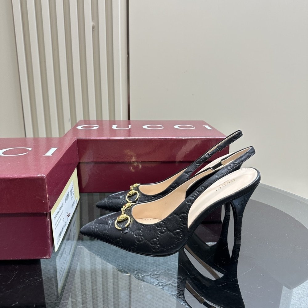 Gvc*1 Women’s Horsebit Pump Gg Leather Black 792065 Aaegj 1000