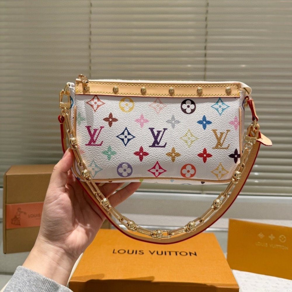 L0vis Vvtt0n X Takashi Murakami Pochette Accessories Multicolore Blanc 21Cm M13404