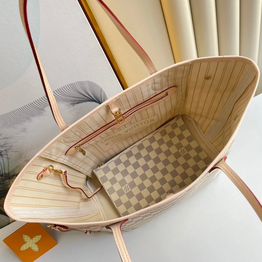 L0vis Vvtt0n Neverfull GM Damier Azur Canvas Beige 39Cm N40602