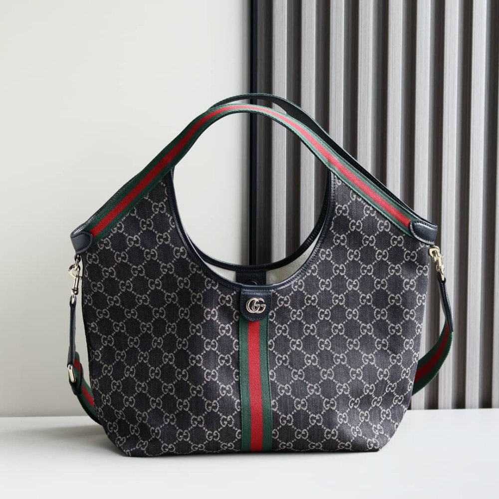 [S*per Vip 1:1] Gvc*1 Giglio Small Tote Bag Gg Denim Black And White 25Cm 860845 Fafyu 1155