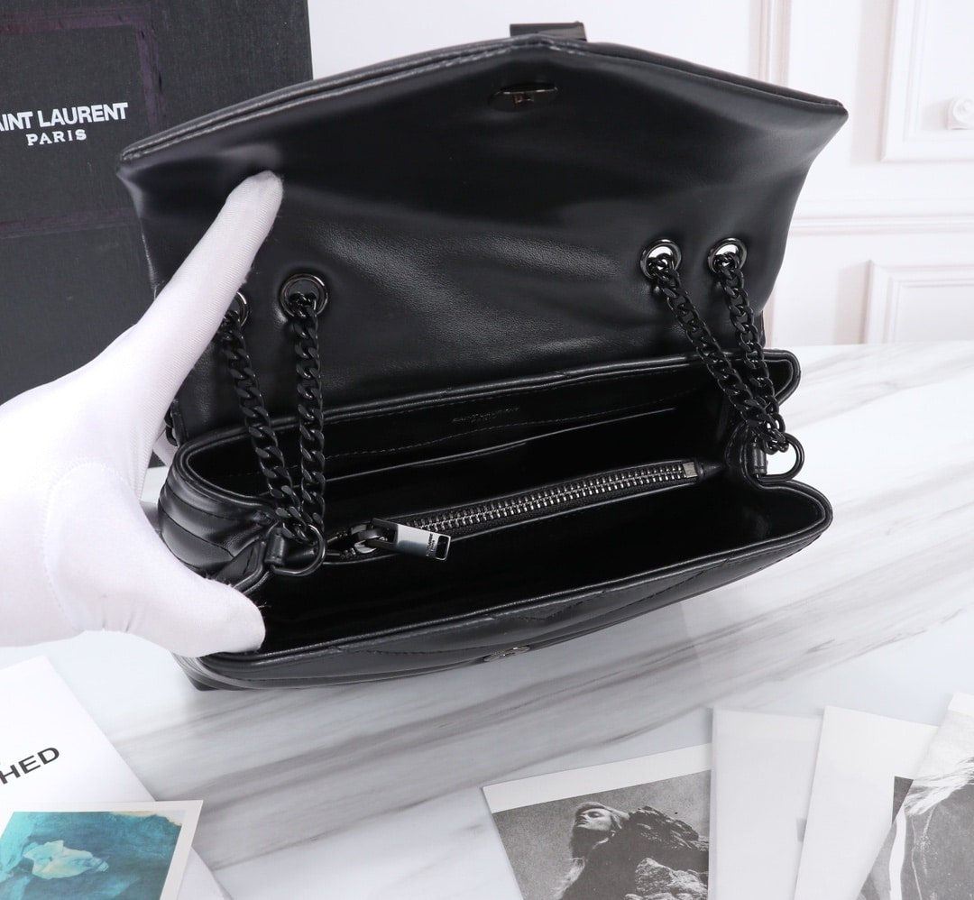 Sa1nt Lau*nt Loulou Small Chain Bag In Matelassé Y Black Noir 23Cm 494699Dv7281000