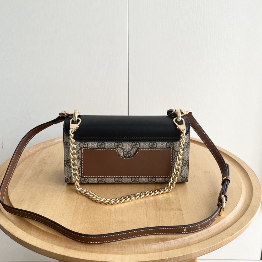 Gvc*1 Padlock Small Shoulder Gg Svp*me Canvas Black 22Cm ‎735103 Klqjg 9785