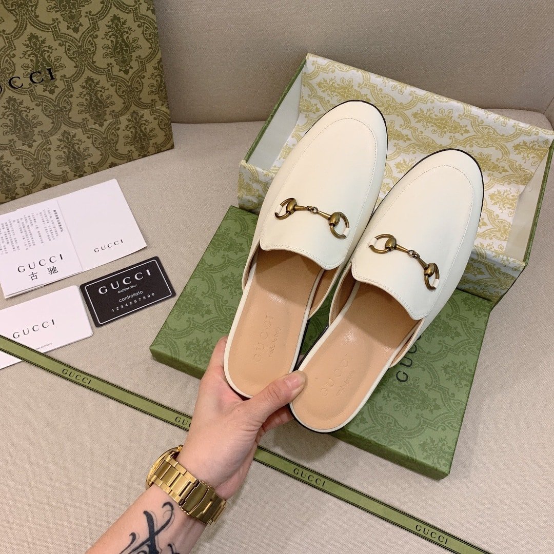 Gvc*1 Princetown Leather Slipper White 423513 C9D00 9022
