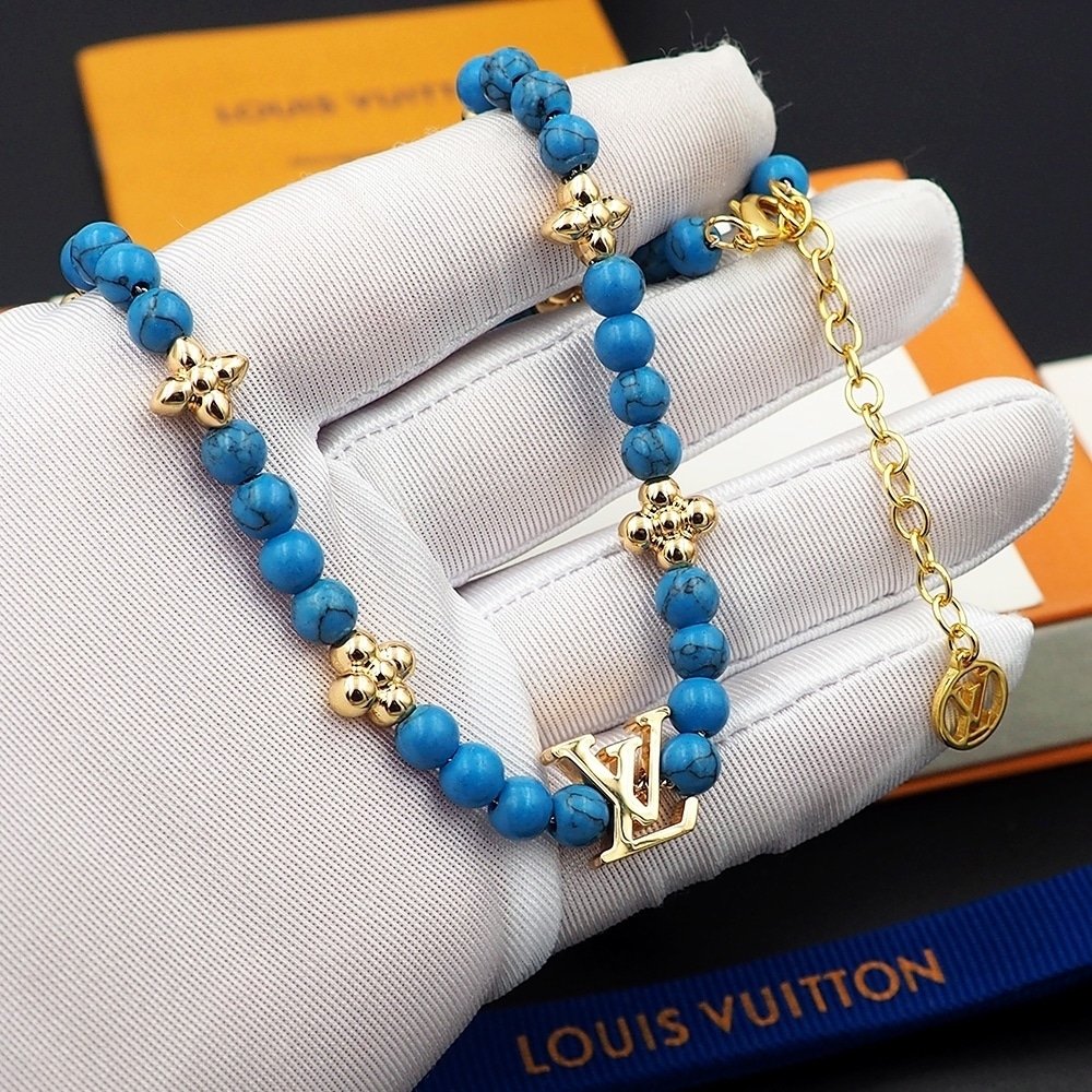 L0vis Vvtt0n Turquoise Pearl Necklace Blue