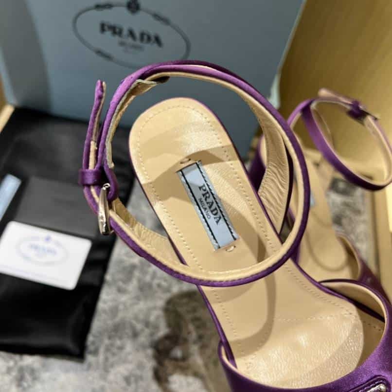 Pra*a High Heeled Satin Sandals Violet 1Xp48B 049 F0030 F 135