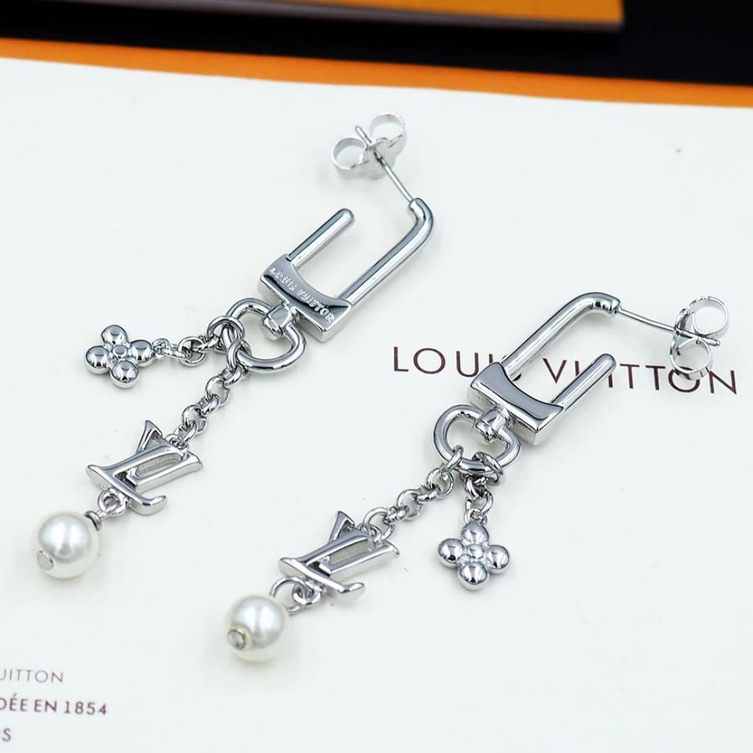 L0vis Vvtt0n Lv Iconic Hook Earrings Silver M02674