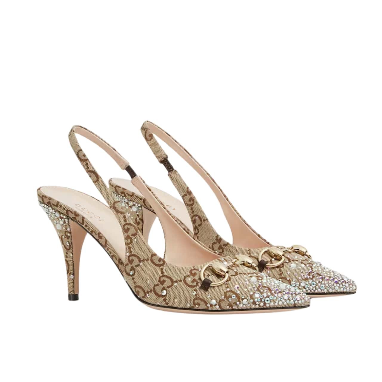 Gvc*1 Women’s Horsebit Pump Gg Canvas Beige And Dark Brown 812176 Fad21 2549