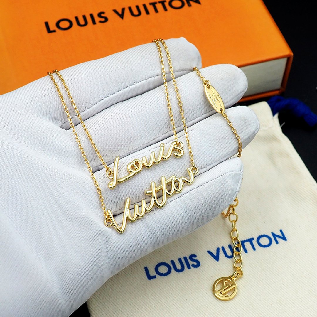 L0vis Vvtt0n Lv Script Necklace Gold M03263