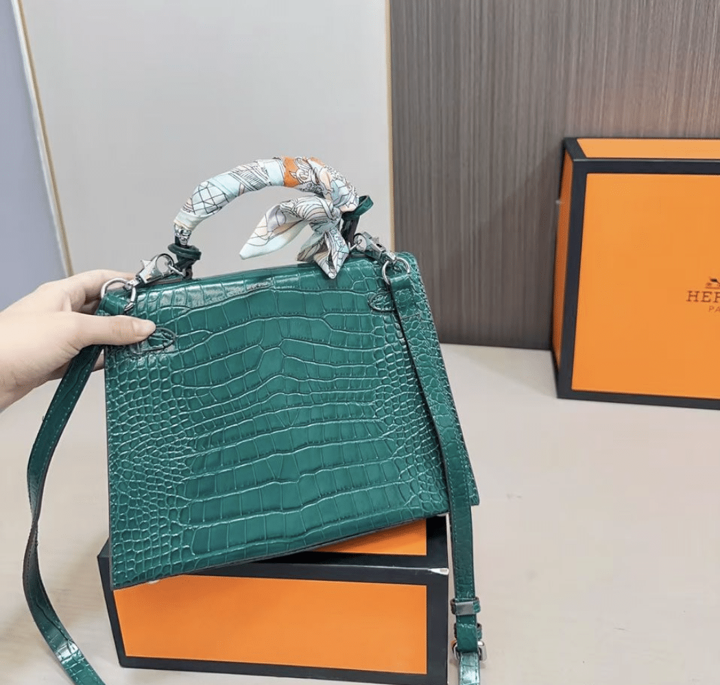H**me5 Kelly 25 Alligator Vert Emerald 25Cm