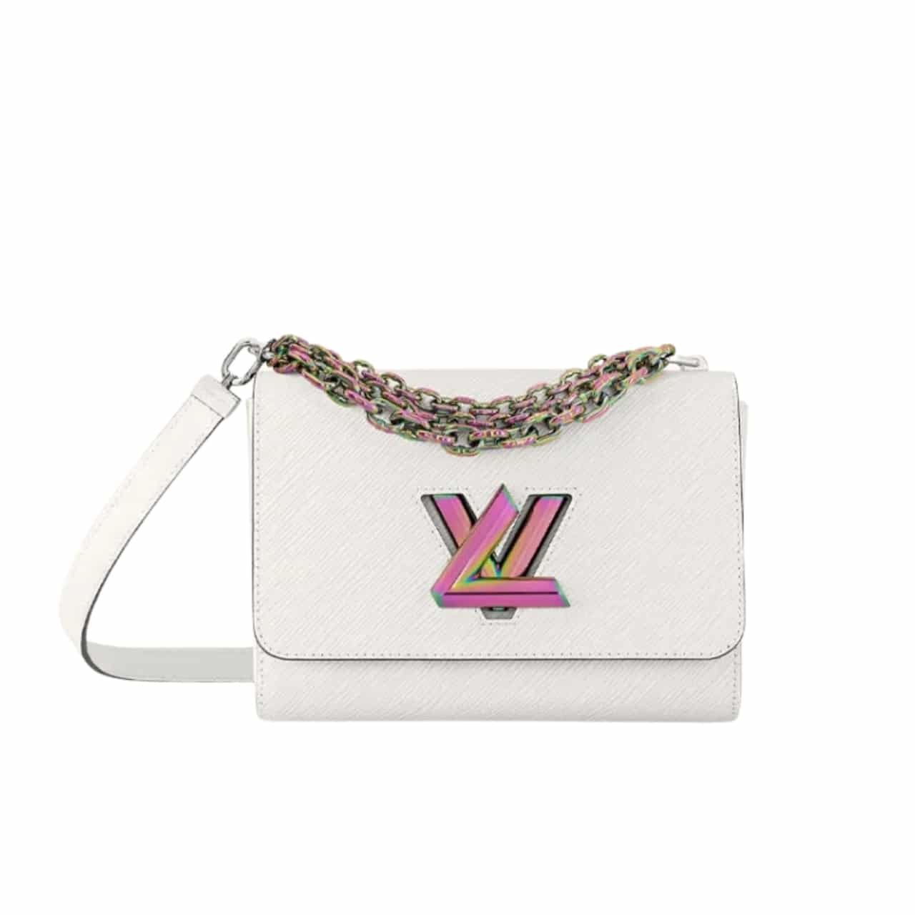 L0vis Vvtt0n Twist Crossbody Bags White Rainbow 23Cm