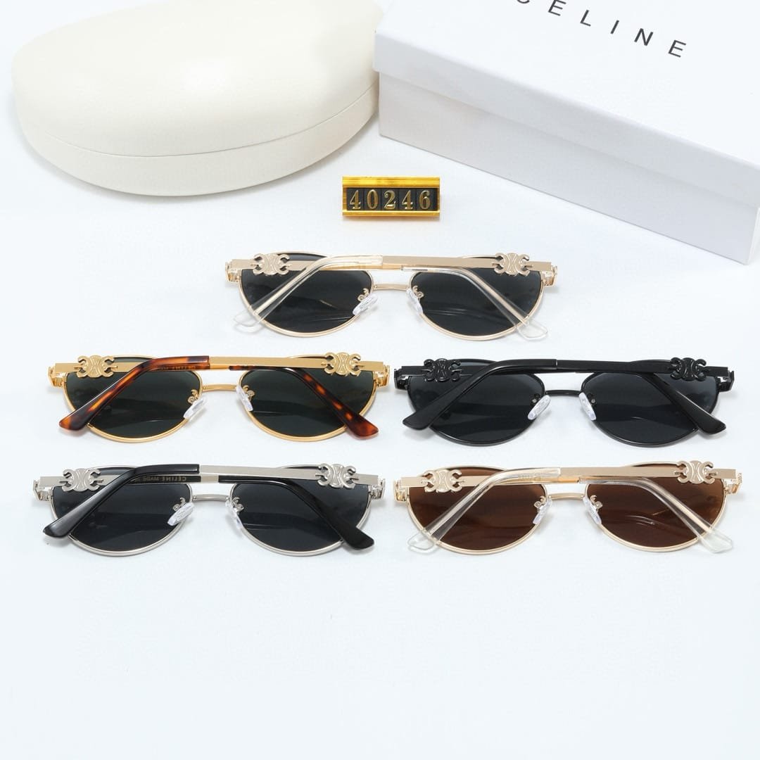 Ce1i*e Butterfly Cat Eye Sunglasses With Logo In Brown