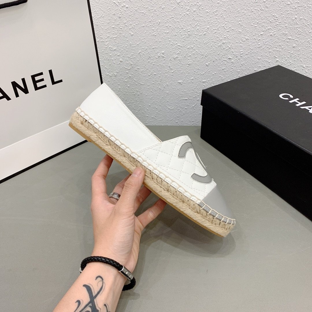 Ch**el Cc Espadrilles White Gray