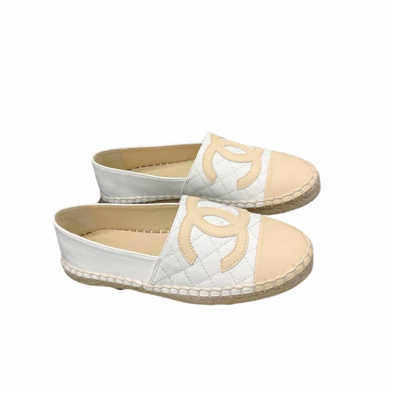Ch**el Cc Espadrilles Slip On White Beige