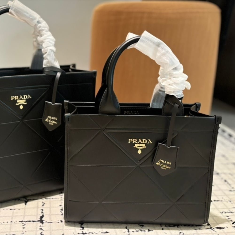 Pra*a Small Symbole Bag With Topstitching Black 28Cm 1Ba379 Ask F0002 V Oco