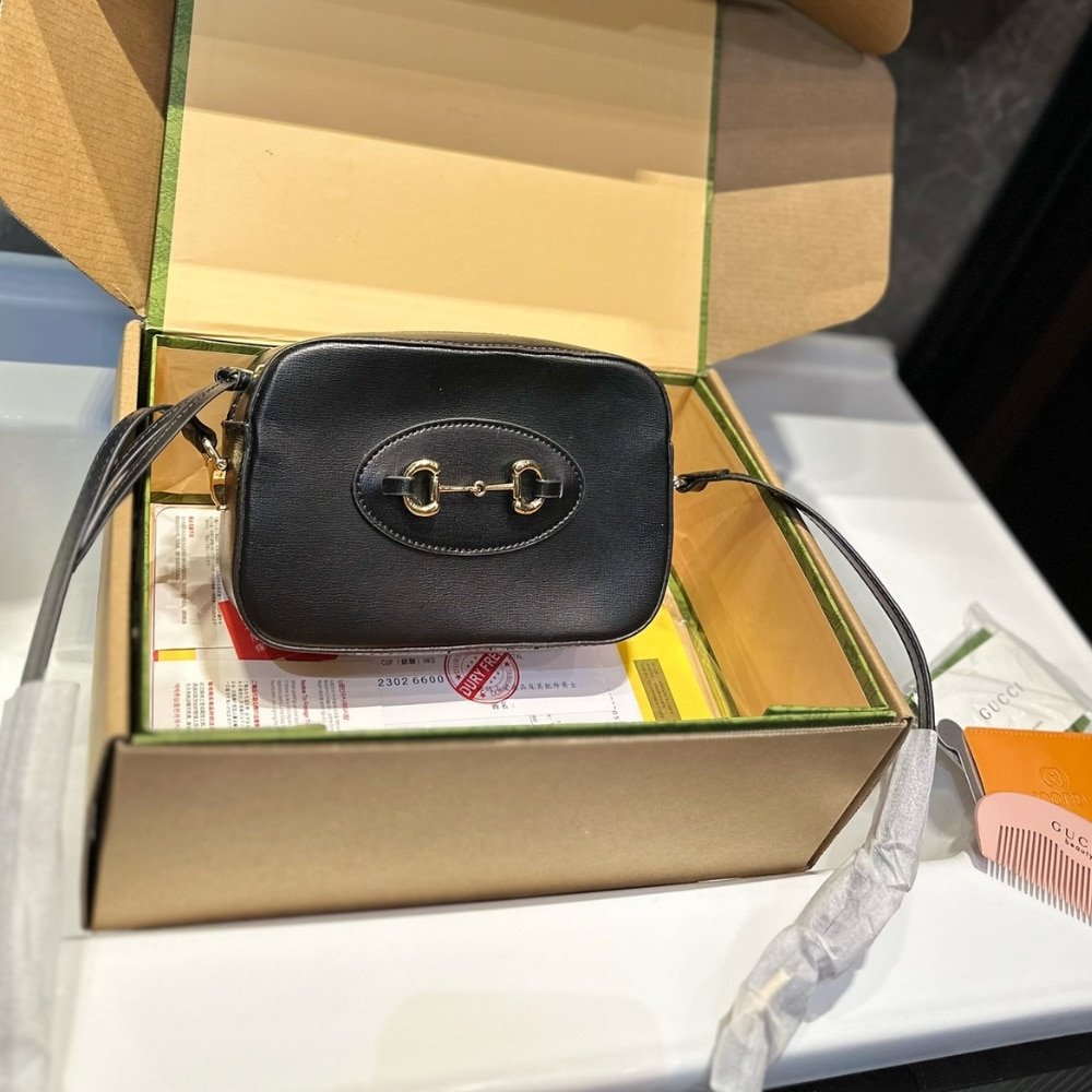 Gvc*1 Horsebit 1955 Mini Shoulder Bag Black 18Cm 760196 1Aaqd 1000