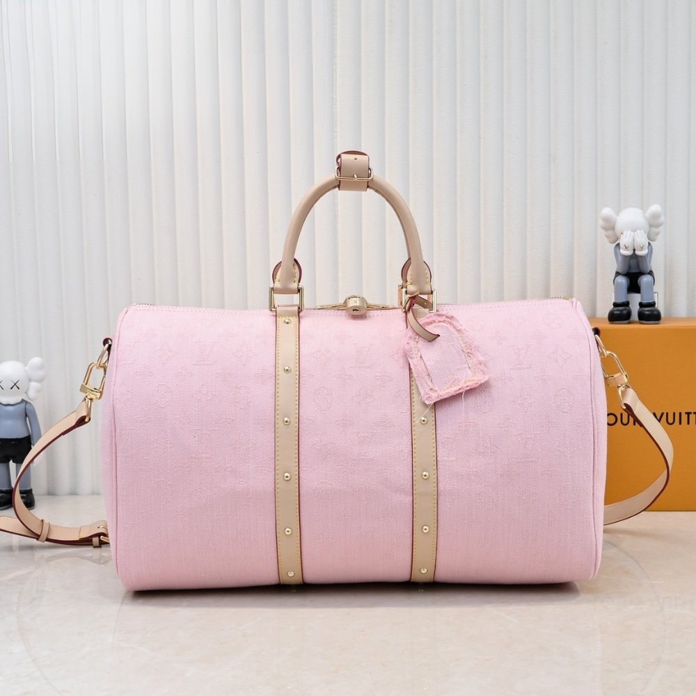 L0vis Vvtt0n Keepall Bandoulière 45 Denim Pink 45Cm