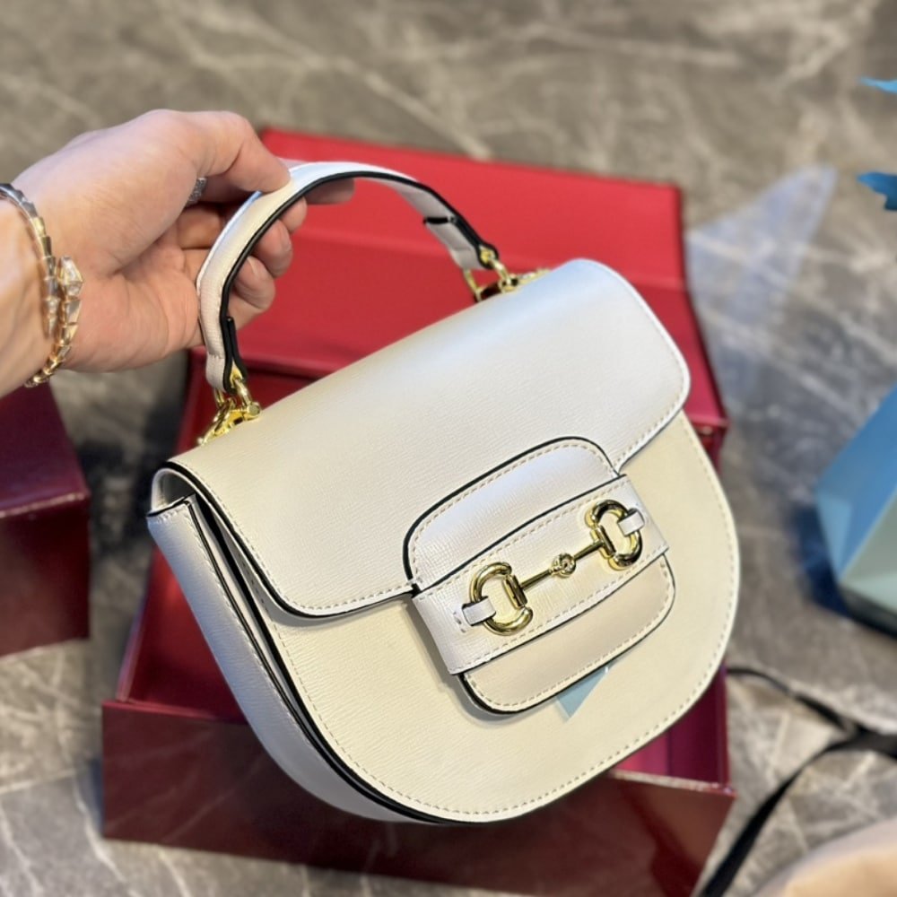 Gvc*1 Horsebit 1955 Mini Top Handle Bag White ‎14Cm 781387 1Aaqd 9022