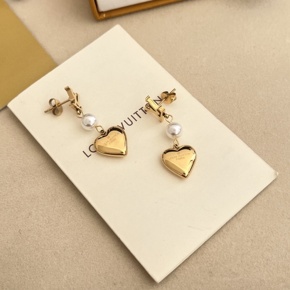 L0vis Vvtt0n Lv Heart Earrings Gold M01011