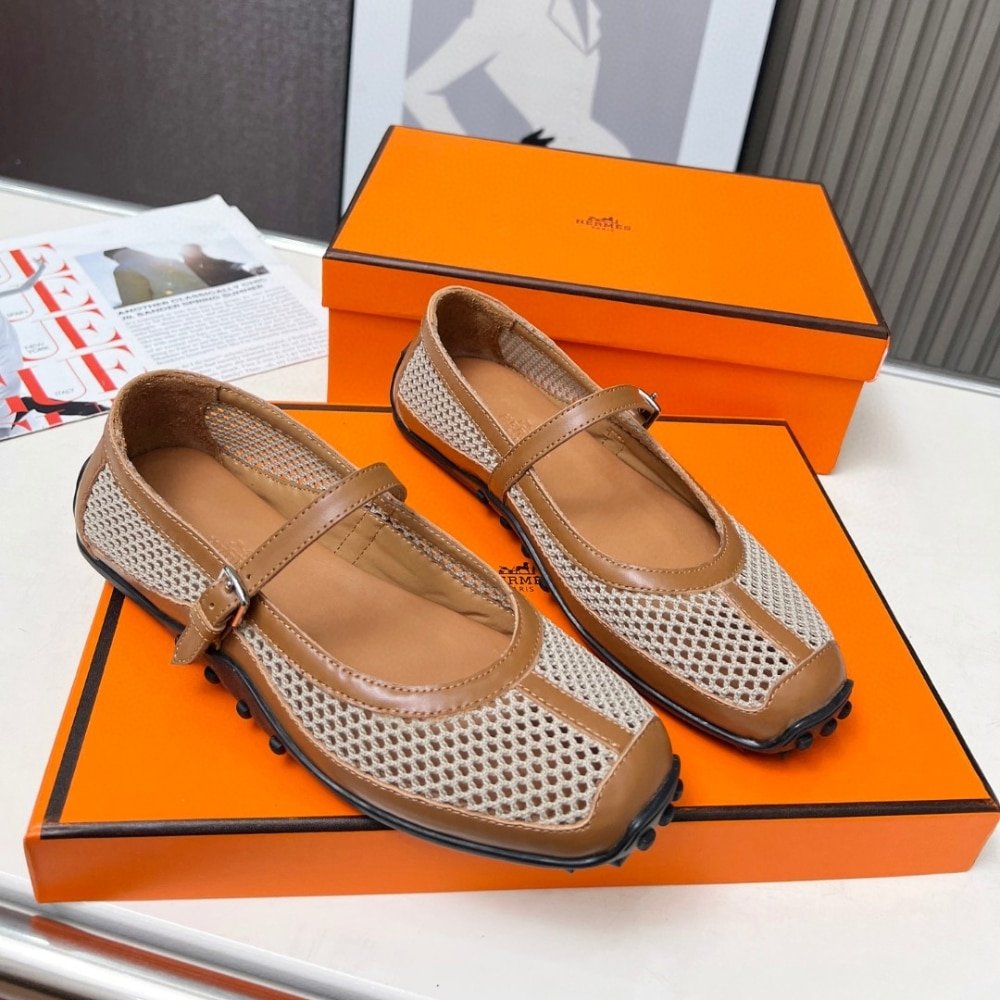 H**me5 Kichu Ballet Flats Beige Lin H251170Z 7K380