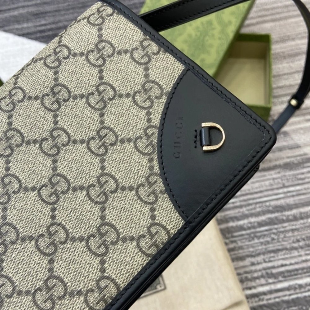 Gvc*1 Gg Emblem S*per Mini Shoulder Bag Black 20Cm 820688 Fad6L 9741