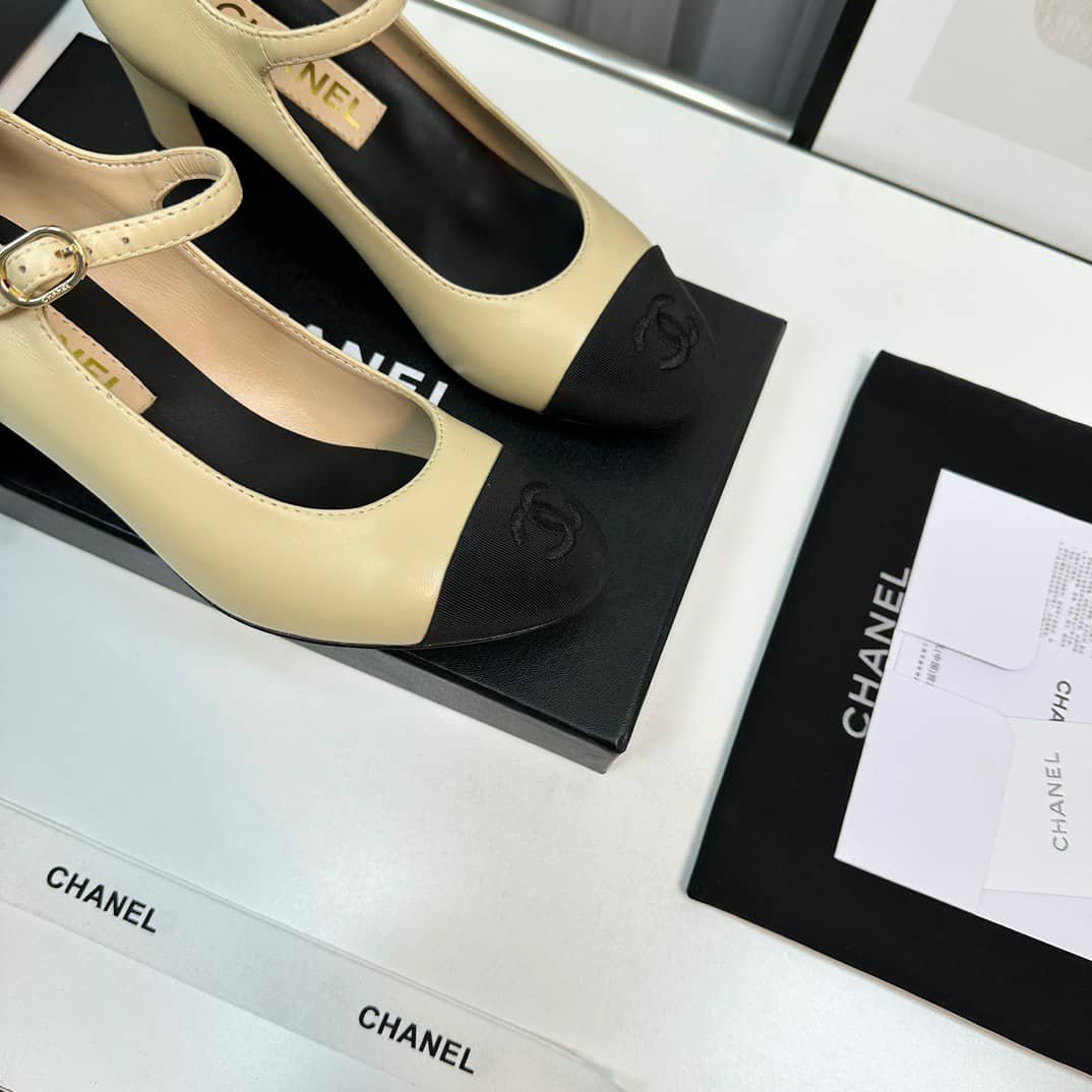 Ch**el Mary Janes Beige G45118