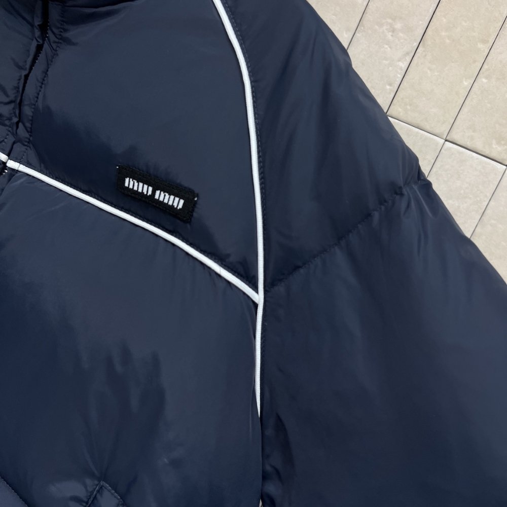 M1um1u Technical Ponge Down Jacket Navy Ml1309 158A F0008 S Ooo
