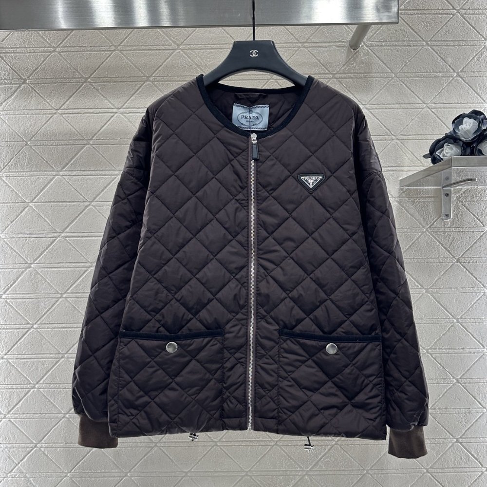 Pra*a Quilted Light Re Nylon Jacket Dark Brown 292167 1Wq9 F0003 S Ooo