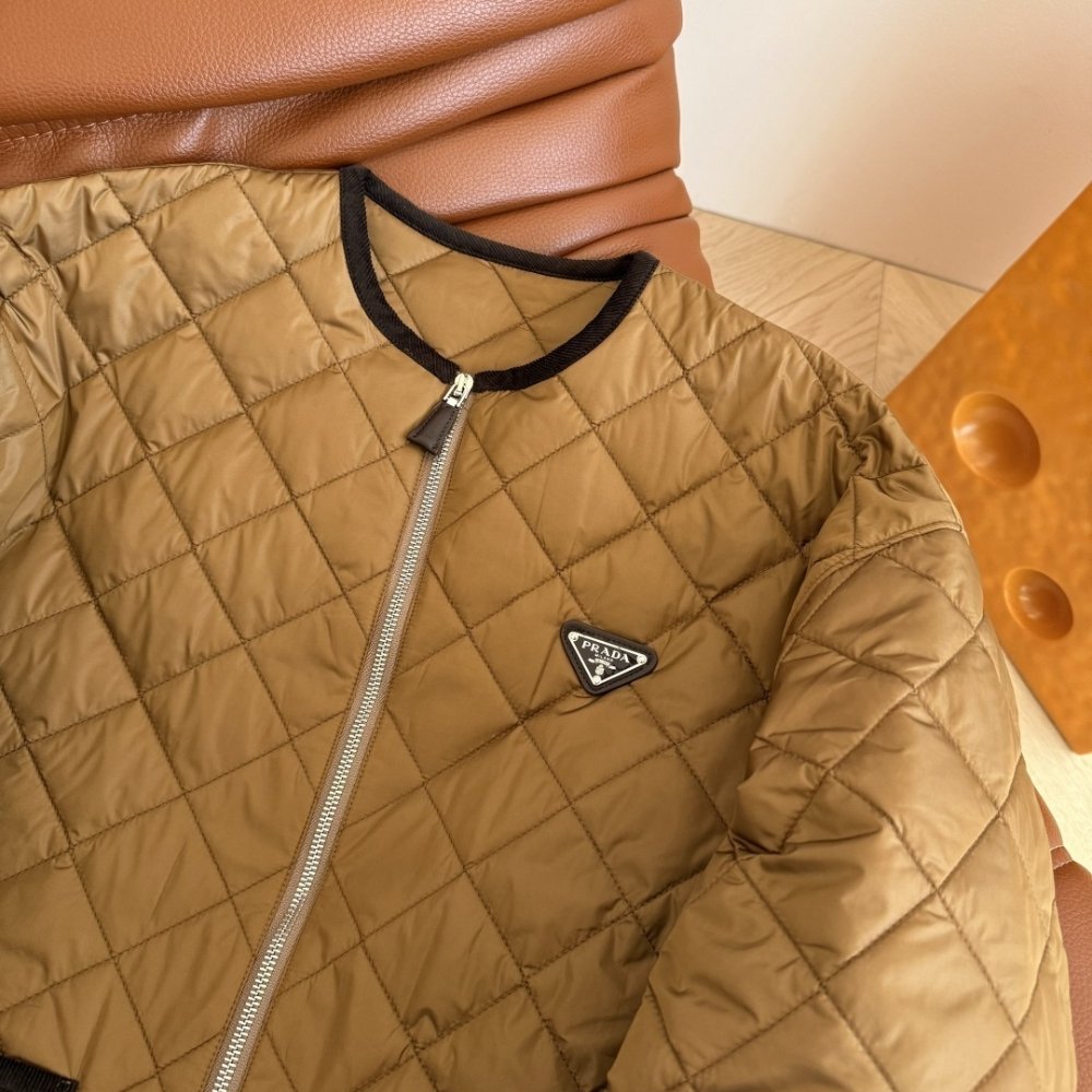 Pra*a Quilted Lightweight Re Nylon Jacket Cork Beige 292167 1Wq9 F0594 S Ooo
