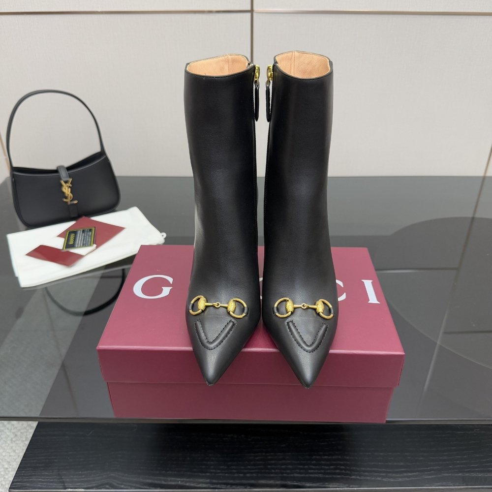 Gvc*1 Women Ankle Boot With Horsebit Black Leather 835741 Bko00 1000