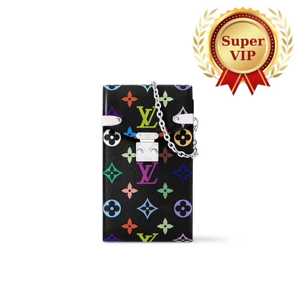 [S*per Vip 1:1] L0vis Vvtt0n X Takashi Murakami Phone Pouch Métis Black 17Cm M14098