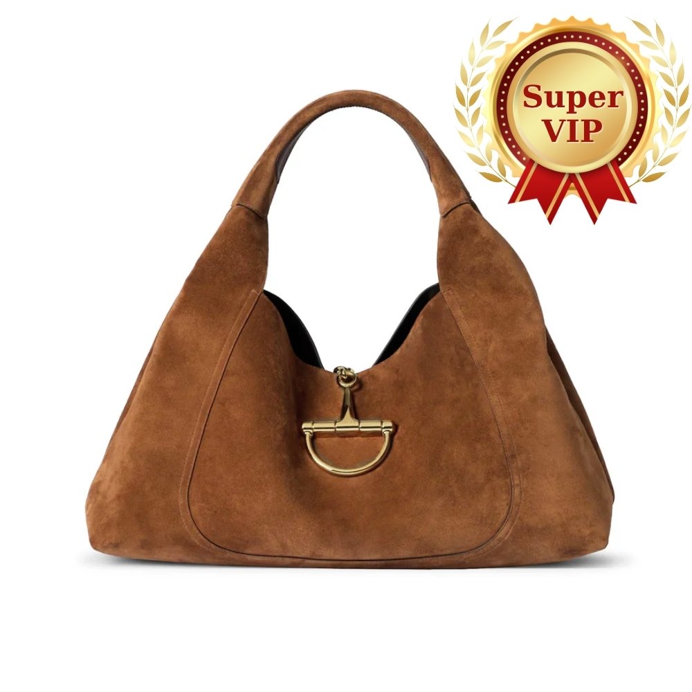 [S*per Vip 1:1] Gvc*1 Softbit Maxi Shoulder Bag Brown Suede 46Cm ‎837466 Aaflb 2118