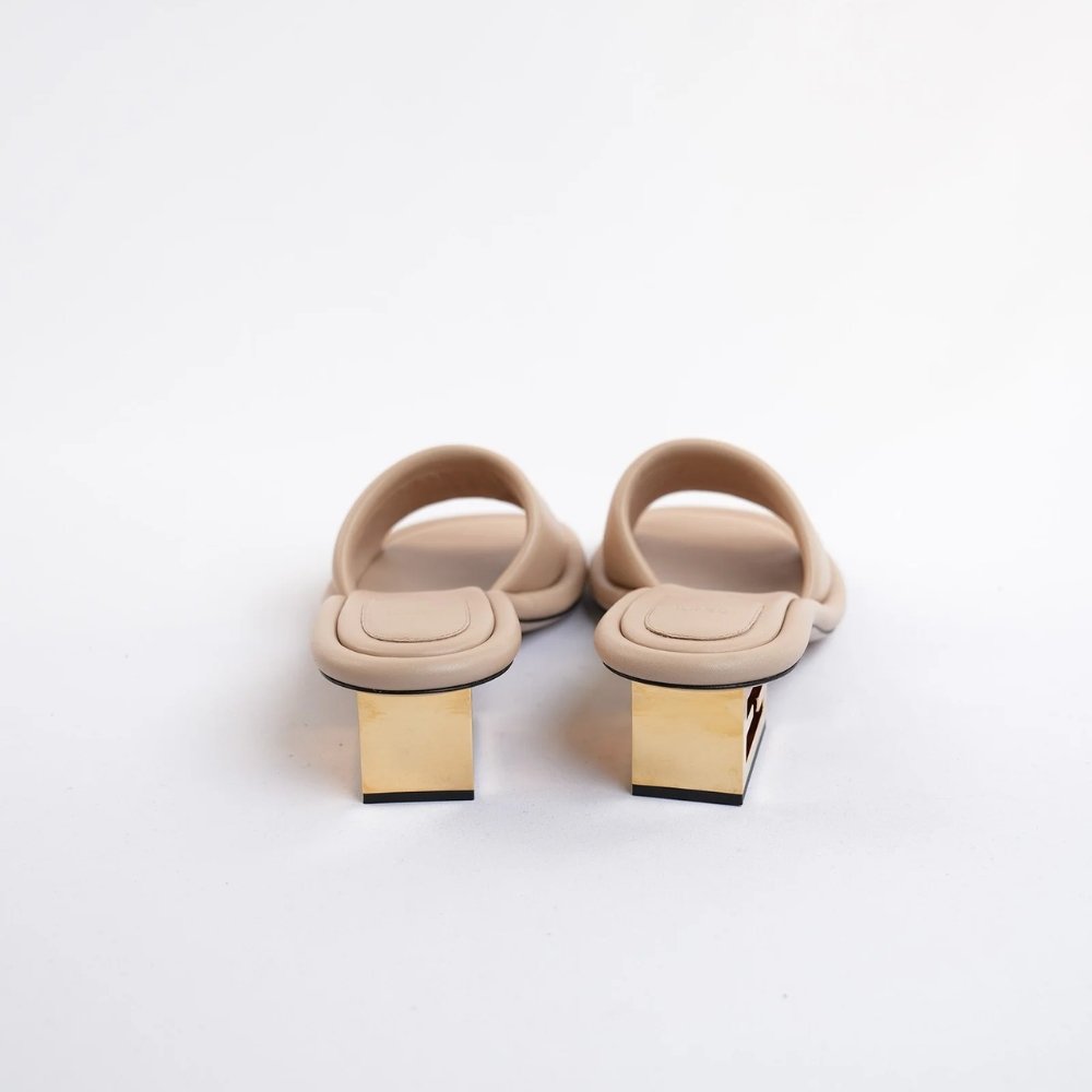 F**di Baguette Heel Slides Beige 8R8412NBAF1KCU
