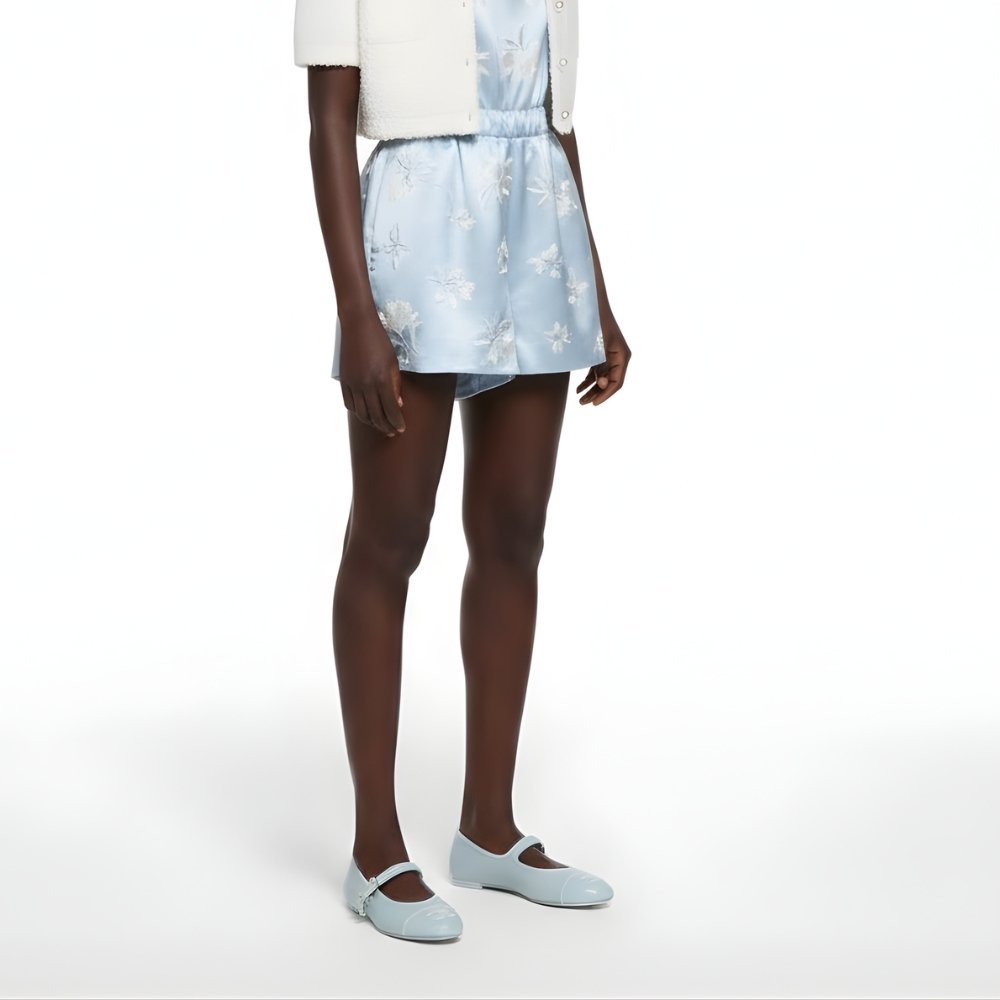Ch**el Mary Jane Ballet Flat Light Blue