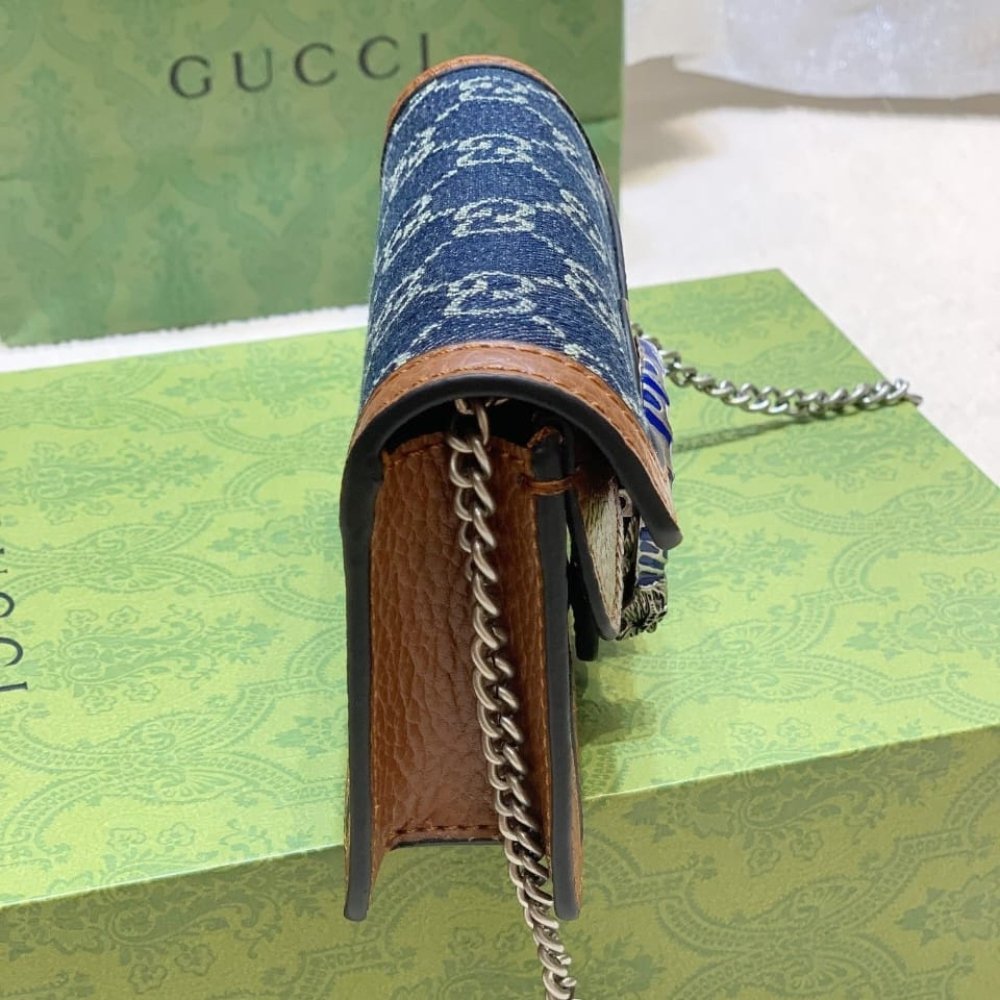 Gvc*1 Dionysus S*per Mini Denim Dark Blue And Brown 16Cm 476432 2KQFN 4483