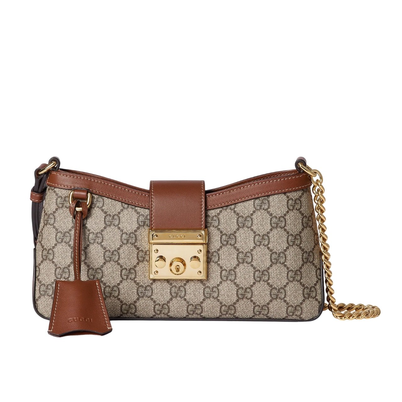 Gvc*1 Padlock Small Shoulder Bag Brown 25Cm 811705 Khnkg 8534