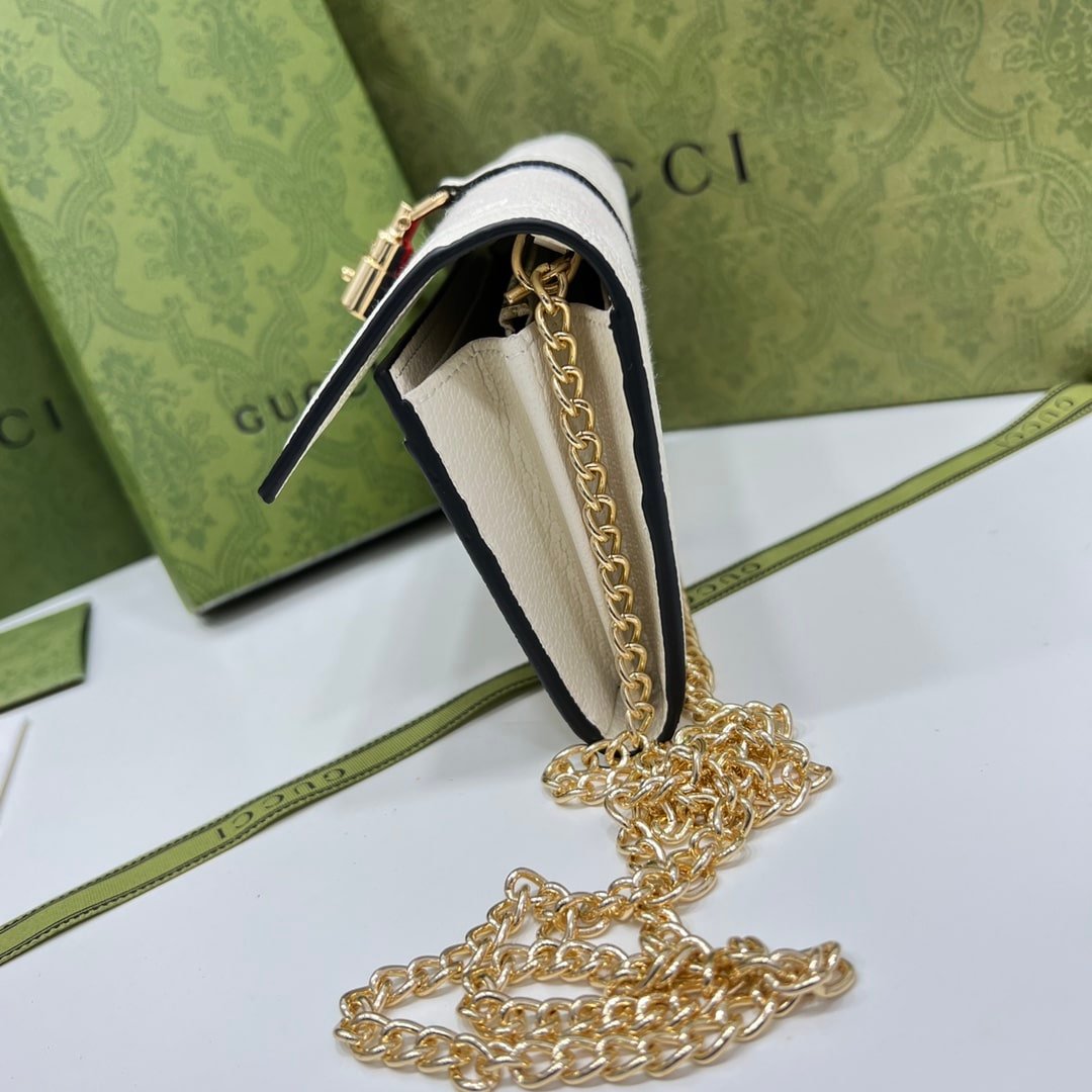 Gvc*1 Jackie 1961 Chain Wallet Beige And Ebony Gg 19Cm 652681 Huhhg 8565