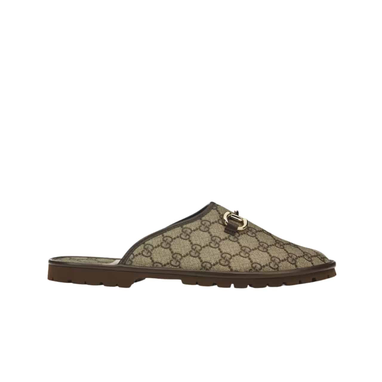 Gvc*1 Gg Slipper Horsebit Canvas Beige 655571 96G60 9762