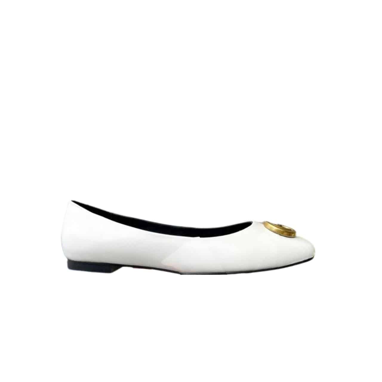 Gvc*1 Women’S Ballet Flat With Gc Logo White