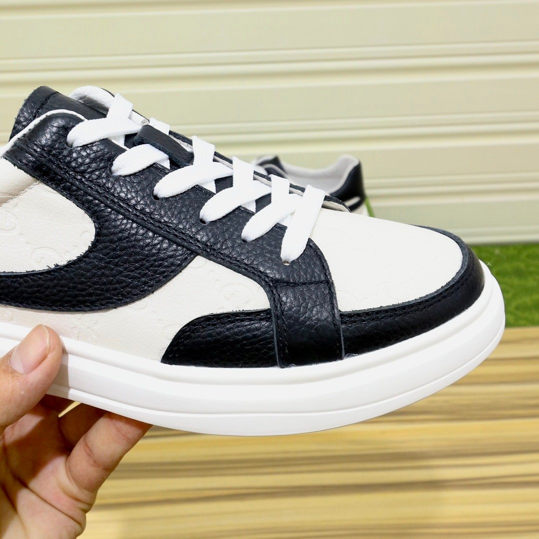 Gvc*1 Gg Men’S Sneaker Leather Black And White