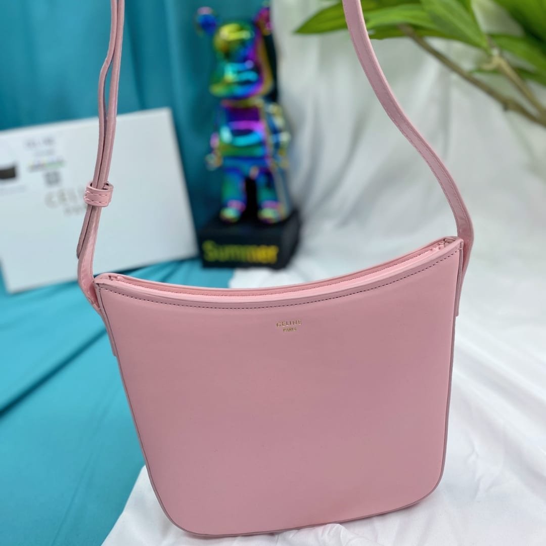 Ce1i*e Croque Bag In Triomphe Canvas And Calfskin Pink 19Cm 112272Cuz 04Lu