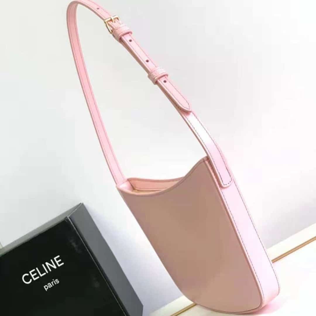 Ce1i*e Croque Bag In Triomphe Canvas And Calfskin Pink 19Cm 112272Cuz 04Lu