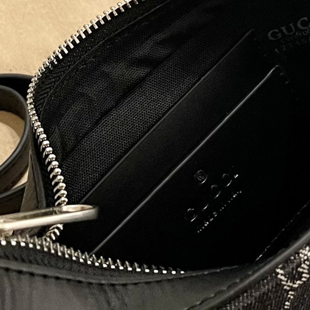 Gvc*1 Ophidia Gg Mini Denim Bag Black And Gray 19Cm 658551 Fac2F 8450